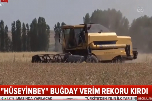 Hüseyinbey is featured on A News for breaking a yield record